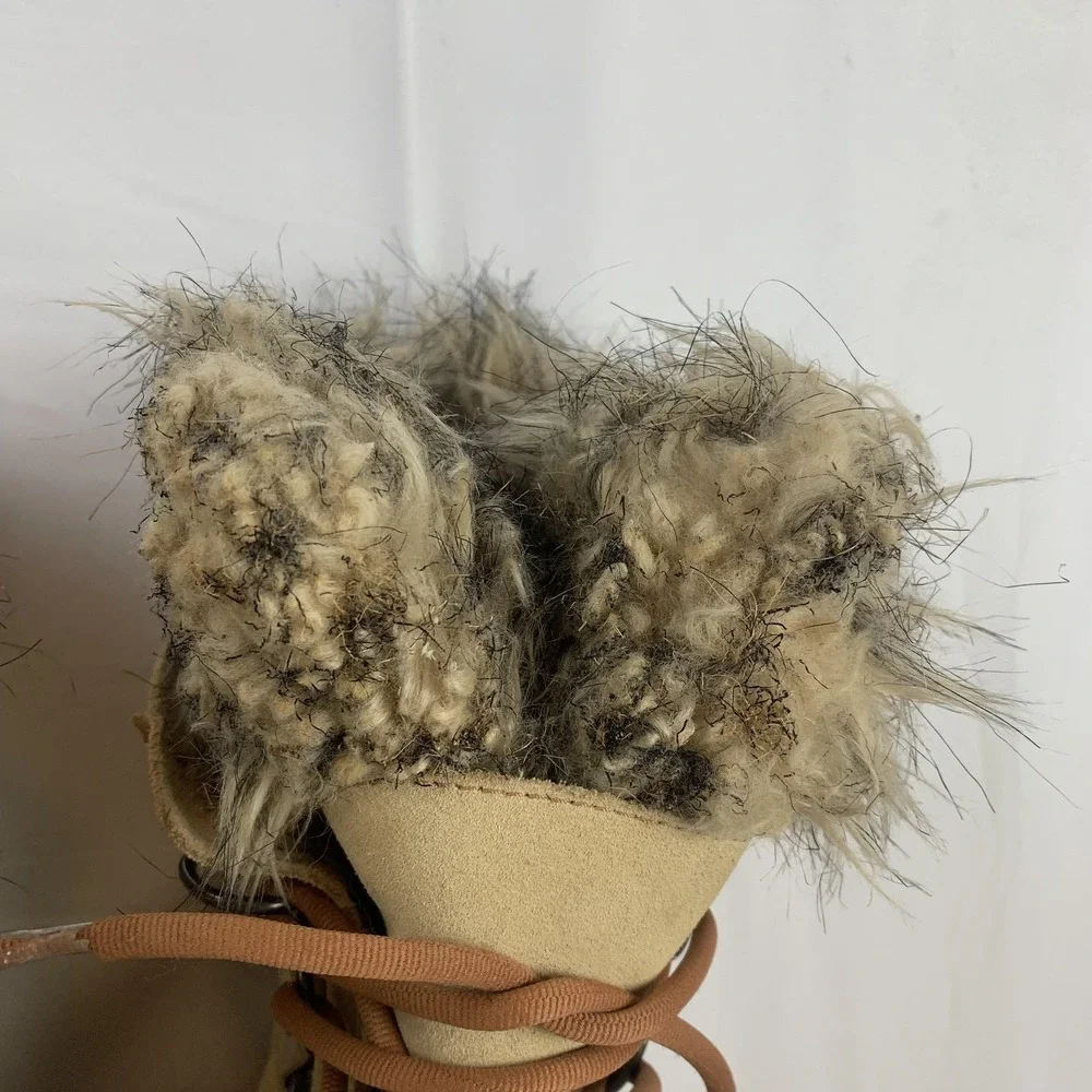 Sorel‎ Snow Boots Womens Size 7 Brown Joan Of Arctic Fur Waterproof Winter